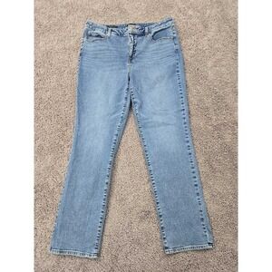 Talbots Jeans Womens 14 Blue Denim High Rise Straight Leg Stretch Casual